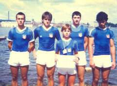 Četverac sa kormilarom juniora, Branko Fain, Jugo Troskot, Nikica Kukolj, Predrag Grozdanić i kormilar Bogdan Milin, 6. mjesto na Svjetskom prvenstvu 1984. u Jönköpingu u Švedskoj.